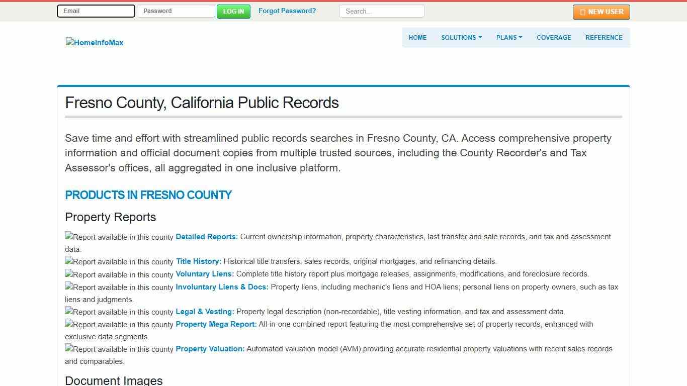 Fresno County, California Public Records & Documents Search HomeInfoMax